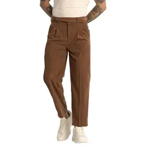 Snitch Albin Brown Plain Relaxed Fit Trousers
