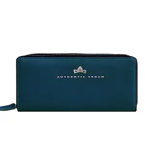 VEGAN Leather Peacock Green Double Zipper Ladies Wallet/Handbag/Clutch