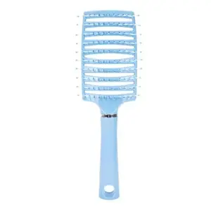 BlackBoss Hairdressing Vent Feature Plastic Handle Magic hollow design Spare Ribs Comb Detangling Hair Brush For Blow Drying, Curling For Women & Men (Blue)