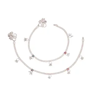 Womens Traditional Copper Payal Anklets Handmade Ethnic Foot Jewellery with Adjustable Fit Antique Finish for Wedding, Festive & Casual Wear (Design 14)