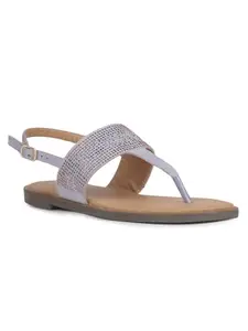 Bata Women's Toe Ring Flat Sandal – Comfortable and Stylish Footwear for Casual and Everyday Wear Blue