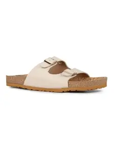 Inc.5 Womens Cream Casual Solid Open Toe Flat Slip-On Sandals