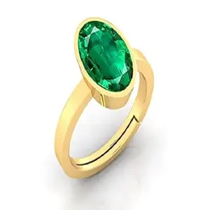 9.25 Ratti Panna (Emerald) Original Stone Adjustable Ring For Men And Women With Lab Certified A5