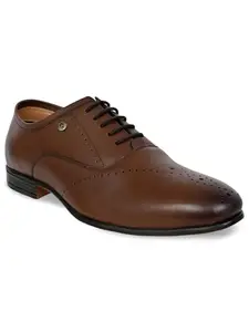 Allen Cooper Leather Formal Shoes for Men(19002-br7) Brown