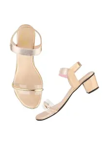 Shoetopia Women's Heel-1414 Heeled Sandal-3 Kids UK (Heel-1414-Rose-Gold)-EU36
