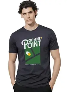 ADRO Tennis Printed T-Shirt for Men | Cotton Lycra | 180 GSM Regular Fit | Sports Casual Tee | Printed Tshirt for Men| Sports Stylish T Shirt