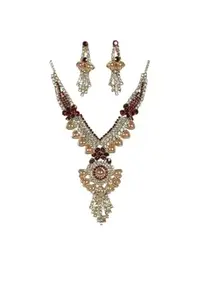 Latest Stylish Traditional Gold Plated Necklace & EaringS Jewellery Set For Girls And Womens