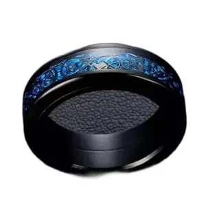 DragonBlackBlueGoldSilverRedFingerRing-ThumbRingValentinegift(RI-332-BlackBlueDragonRing(Size-19)(M:01))