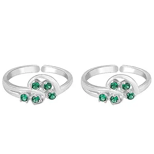 GIVA 925 Silver Jade Elegance Toe Rings| Toe Rings for Women and Girls | With Certificate of Authenticity and 925 Stamp | 6 Month Warranty*