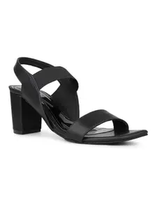 Inc.5 Womens Black Party Wear Solid Square Toe Sandals