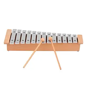 DOGOU 13-Note Glockenspiel Portable Aluminum Piano Xylophone Percussion Instrument Musical Instrument with Wooden Sticks