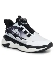 ABROS Trump Running Sports Shoes Breathable Upper Mesh with Rubber Sole Memory Foam Insole Casual Walking & Gym Shoes for Mens (White/Black 6)