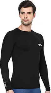 Pro Gym Unisex Nylon Compression Top Full Sleeve Tights T-Shirt for Sports (Black, Small)
