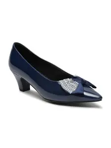 Flat n Heels Womens Navy Pumps FnH 2756-NVY