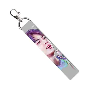 ISEE 360® K Pop Boys Jin Lanyard Tag with Swivel Lobster for Gift Luggage Bags Backpack Laptop Bags L X H 5 X 0.8 INCH