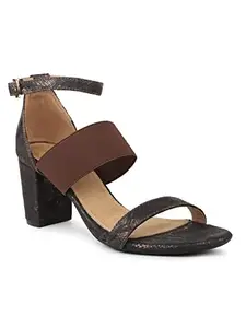 Inc.5 Women Antique Printed Embellished Block Sandals