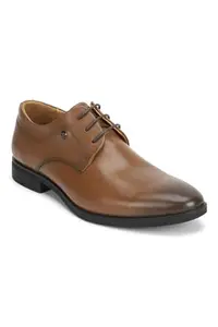 Louis Philippe Men Brown Leather Lace Up Shoes