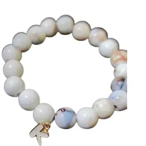 Beautiful hanging girl bracelet crystal beats Pack Of 1 White Bracelet022