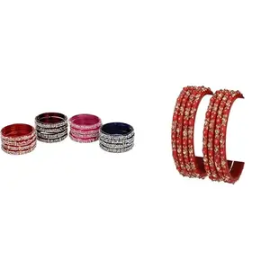 Somil Elegant Combo Bangles For Women & Girls | Assorted Design Chudi Set | Wedding, Festive & Everyday Use, Pack Of 24, Multicolor, Radium -R366
