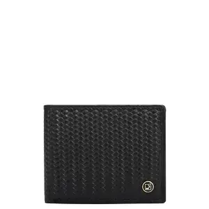 Da Milano RFID Protected Leather Wallet for Men with Card Slot - Black