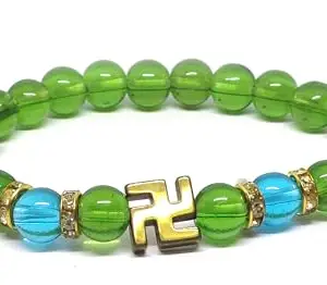 ASTROGHAR Hematite Auspicious Swastik Multi Colour Crystal Bracelet For Men And Women