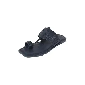 Mochi Men's Navy Blue Traditional Kolhapuri Sandal UK/8 EU/42(16-1047)