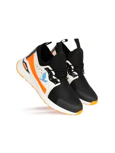 Aadi Men's Black & Orange Mesh Outdoor Casual Shoes MRJ2068_09