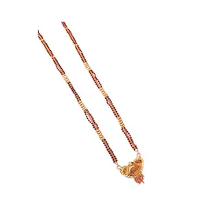 Generic Gold Brass Multiple Strand Mangalsutra for Women | Artificial Stones & Beads | 24 in | i0l2v_Mang_s_24 in
