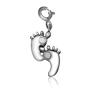 FOURSEVEN® Jewellery 925 Sterling Silver Footprints Charm Pendant, Fits in Bracelets and Necklace for Men and Women