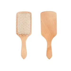 BANIRA Wooden Paddle Hair Brush with Strong & flexible bristles,Detangle Tail Comb for Women Men and Kids Make Thin Long Curly Hair Health and Massage Scalp.