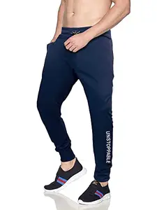 AVOLT Dry Fit Track Pants for Men I Slim Fit Unstoppable Stretchable Track Pants (M, Navy)