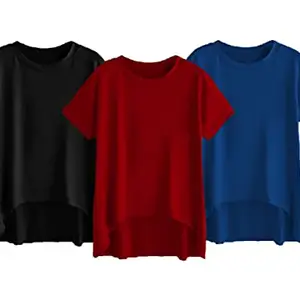 THE BLAZZE 1320 Women's Stylish Cotton Round Neck T-Shirts for Women Combo Pack(L,Combo_01)