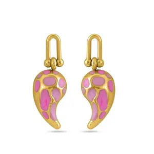 PALMONAS Blush & Coral Tapered Earring for Women - Gift for Girls & Women | Waterproof & Anti-Tarnish Earrings, Women's Jewellery