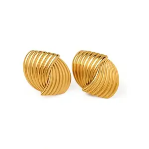 LaBling Trendy Gold Earrings for Women | Statement stylish Earrings | Lovely Gift for Women & Girls - Wave Hoop