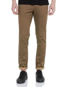 Arrow Men's Slim Pants (ASAETRO2787_Khaki
