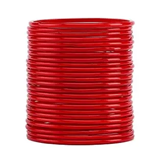 Rijoli Traditional Beautiful Glossy Finish Anju Glass Churi Bangle Set For Women & Girls (Pack of 24)-2.8