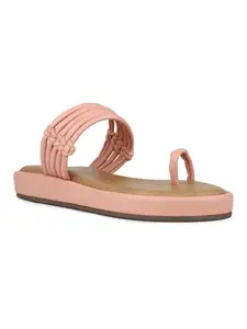 Inc.5 Womens Peach Casual Solid Round Toe Sandals