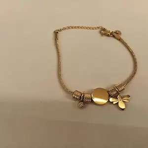 Gold-Plated Butterfly Charm Bracelet with Rainbow Disc, Crystal Detail, Adjustable Chain