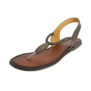 Mochi Women's Bronze Leather Sandals 6-UK (39 EU) (33-3006)