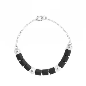 MINUTIAE Stylish Fashion Bracelet for Womens & Girls Gift |Silver Plated Premium Stylish Bracelets for Women's | Gifts for Women and Girls_MNT0371BLACK_G_S