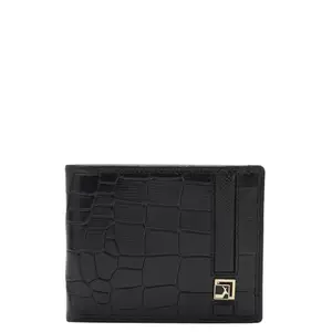 Da Milano RFID Protected Leather Wallet for Men with Card Slot - Black