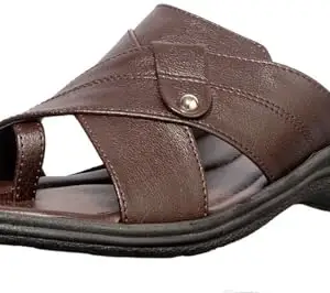 Khadim's Men Synthetic Solid Brown Sandal (Black,10)