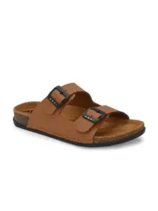aadi Men's Tan Lightweight Comfortable Indoor Outdoor Daily Use Casual Slides/Slippers/Sandals/Floaters