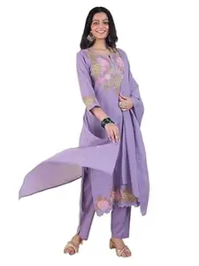 INDO ERA Women Pure Cotton Kurta Set with Dupatta | Festive Suit Set, 11960