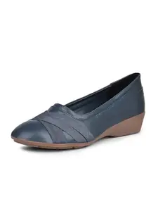 Bata Women Wedge Heel Ballerina - Blue (8Uk)
