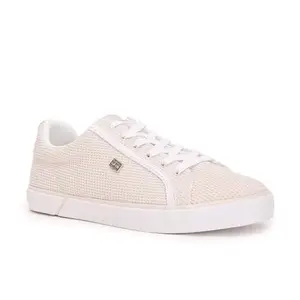 Tommy Hilfiger Tencel Solid Beige Women Flat Sneakers (F23HWFW213) Size- 37