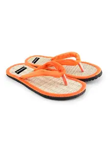 Quickkshop Natural Korai Grass Mat Eco-Friendly Slippers for Women & Girl | Osho Slippers Stylish Comfortable Lightweight (orange, UK Footwear Size System, Adult, Women, Numeric, Medium, 6)