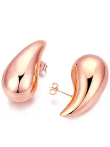 KRELIN Korean Style Chunky Rose Gold Plated Teardrop Earring Set Stud Earrings Drops Earrings for Women & Girls