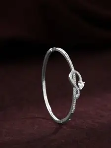 Priyaasi American Diamond Adorned Silver-Plated Bracelet