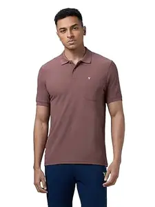 TECHNOSPORT Men's Solid Slim Fit Polo Collar T-Shirt MATPIQ Half Sleeve Button Polyester for Gym Running Workout UPF50+ Anti Odour